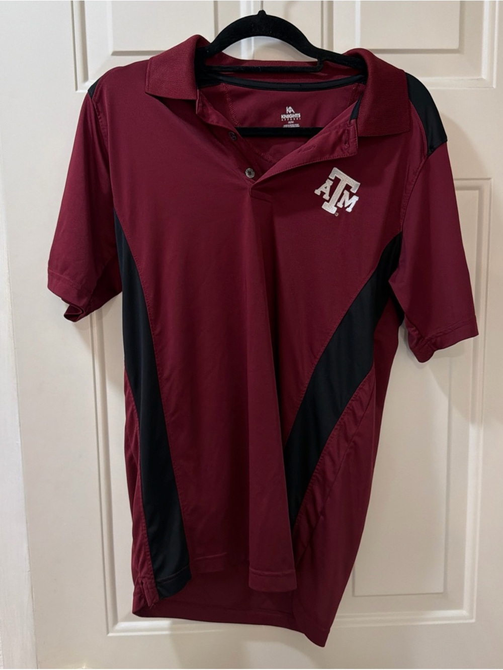 KA Knights Apparel Texas A&M Aggies Performance Polo Shirt Maroon Black Sz M